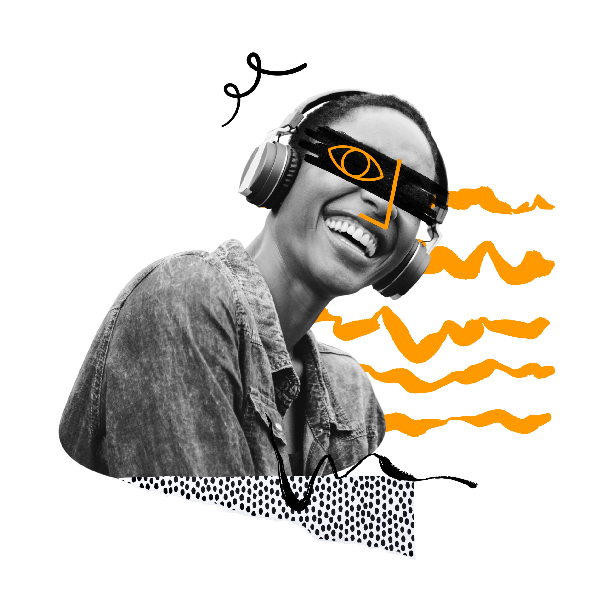 woman-headphones-png-funky-element-transparent-background 1